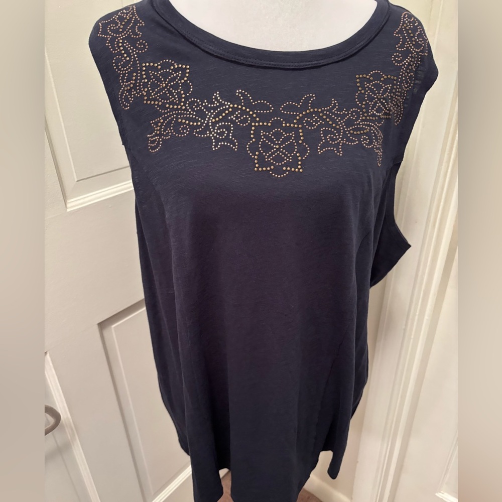 Cato Women’s Embellished Navy Sleeveless Tank Top Size 18/20